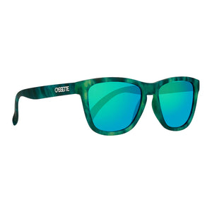 Cassette Easy Livin' Sunglasses (Amazonian Tortoise, Polarized Green Mirror Lens)