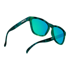 Cassette Easy Livin' Sunglasses (Amazonian Tortoise, Polarized Green Mirror Lens)