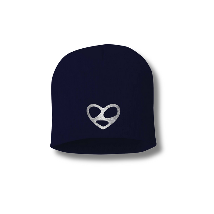 Limosine Heart Beanie Embroidered (Navy)