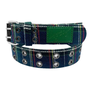 Loosey Plaid Grommet Hole Belt