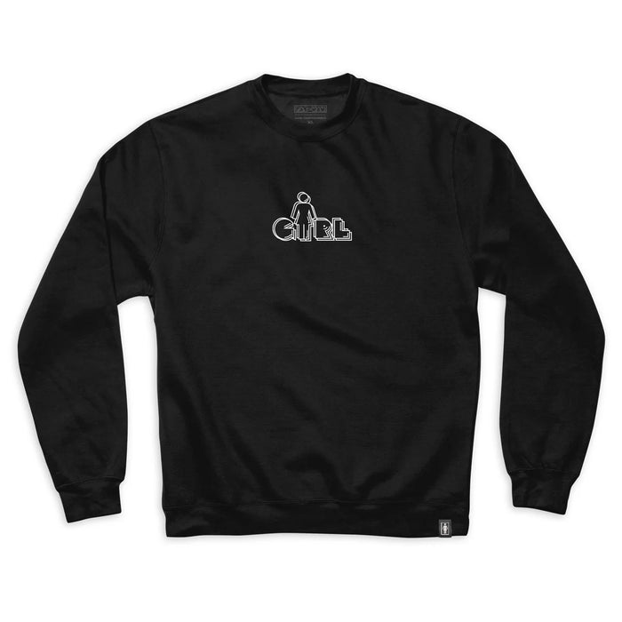 Girl OG Pac-Lock Embroidered Crewneck (Black)